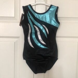 Girlś Dance Tank Leotard Cat & Jack Black & Blue & White Size 8